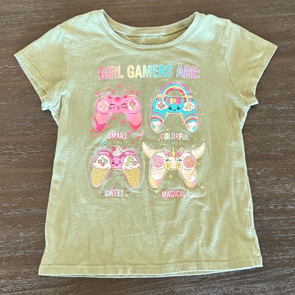 Children's Place Girls Small 5/6 Gaming Short Sleeve Cotton Tee